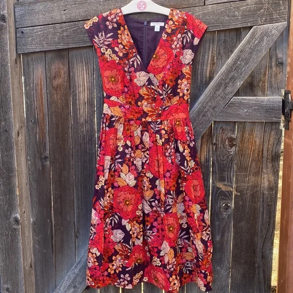 garnet hill holiday dresses Garnet Hill Dress Womens Size 12 Lace 3/4 Bell Sleeves Green Midi Boho Holiday